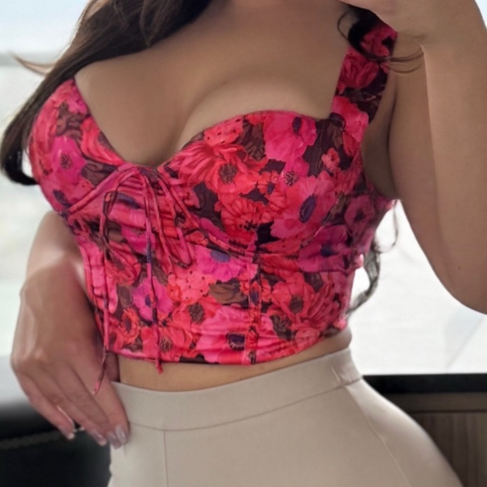 Floral Pink Crop Top